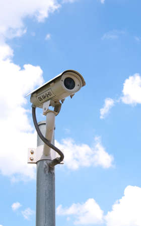CCTV Camera in the background skyのeditorial素材