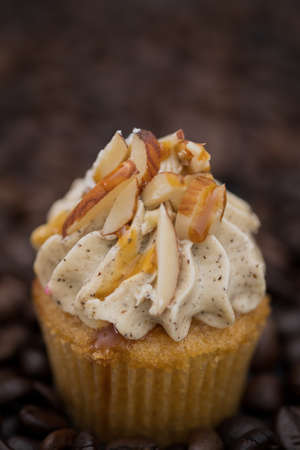 Tasty cupcakes Homemade  muffin  with cream buttercream for birthday, valentine, and christmas holliday.の写真素材