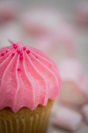 Tasty cupcakes Homemade  muffin  with cream buttercream for birthday, valentine, and christmas holliday.の写真素材