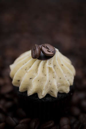 Tasty cupcakes Homemade  muffin  with cream buttercream for birthday, valentine, and christmas holliday.の写真素材