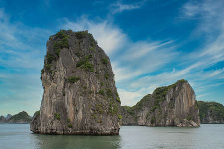 The beautiful and tropical islands in Halong Bayの写真素材