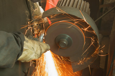 Metal saws grinding wheel spark