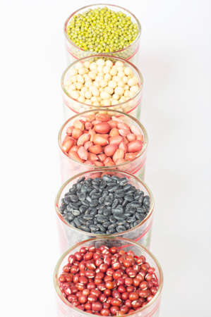 variety of beans filled the cup の写真素材