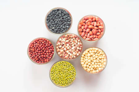 variety of beans filled the cup の写真素材