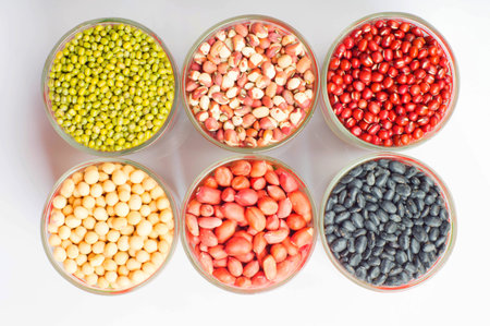 variety of beans filled the cup 