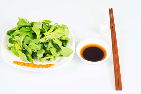 Chopsticks and pickle, Chinese foodの写真素材