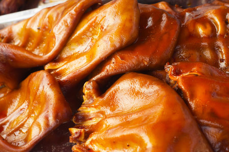 Fresh and delicious roast ear meat の写真素材