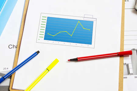 Close-up business Financial Chart Graph.の写真素材