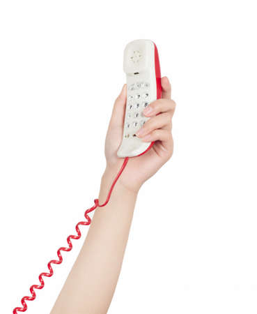 Woman holding a hand-held phone.の写真素材