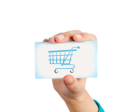 Woman shopping card in hand.の写真素材
