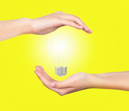 The taijiquan wave the hands like clouds covered with a light bulbの写真素材