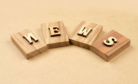 News word in cutting woodenの写真素材