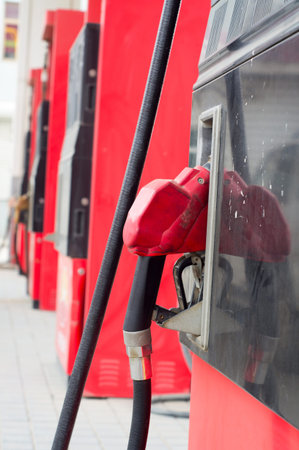 The petrol pump station close