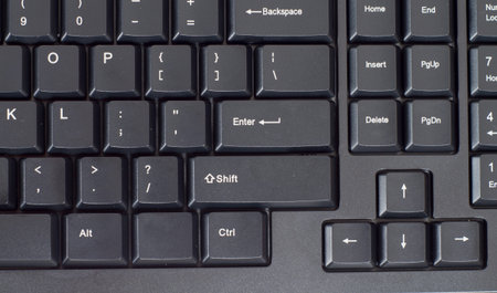 Close up of keyboard of a modern laptop
