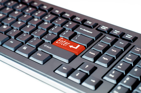 Close up of keyboard of a modern laptop