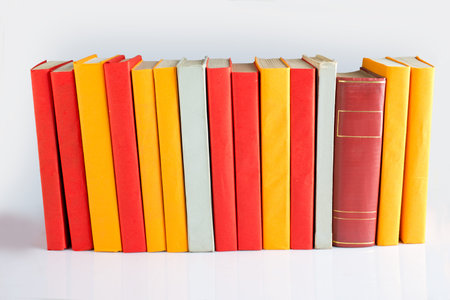 stack of  books isolated on white background