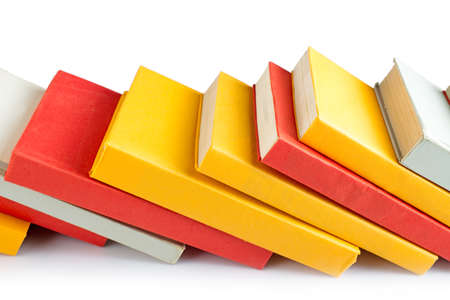 stack of  books isolated on white backgroundの写真素材