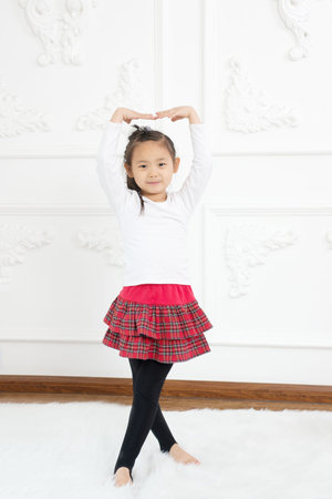 A picture of a little ballerina dancing over の写真素材