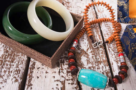 Chinese traditional jade jewelryの写真素材