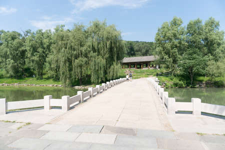 Lake And Pavilion In Chengde Summer Mountain Resortのeditorial素材