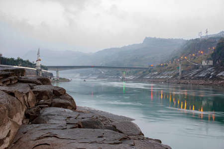 Huge rocks by the jinsha river.の写真素材