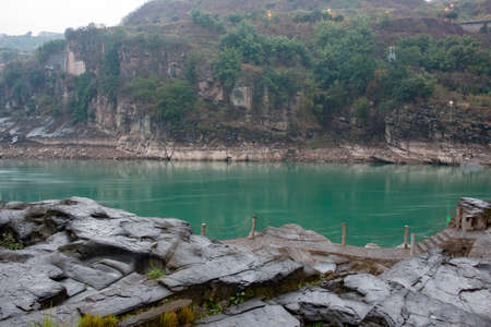 Huge rocks by the jinsha river.の写真素材