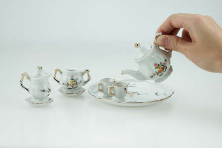 Mini ceramic tea cup setの写真素材