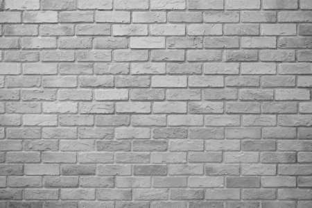 Brick wall background texture in black and whiteの写真素材