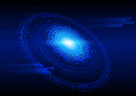 Technology abstract background in blue, hi-tech sci-fi cyberspace theme conceptのイラスト素材