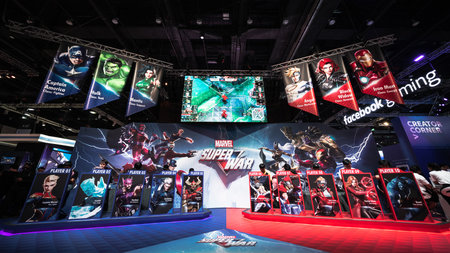 Bangkok, Thailand - Oct 25, 2019: Marvel Super Wars game preview event on stage at Thailand Game...