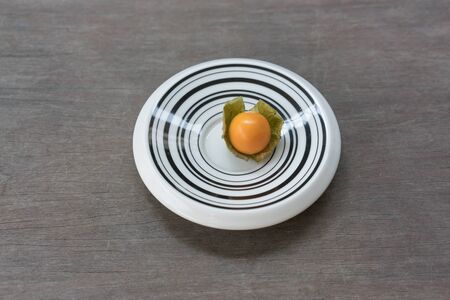 Goodsberries on the wood table are ready to serve.の写真素材