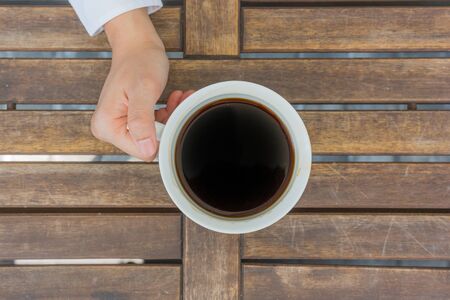 coffee on handの写真素材