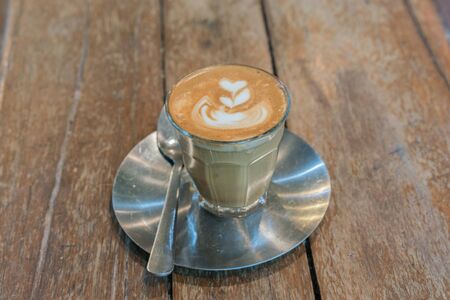 Heart tree coffee latte art for valentine's dayの写真素材