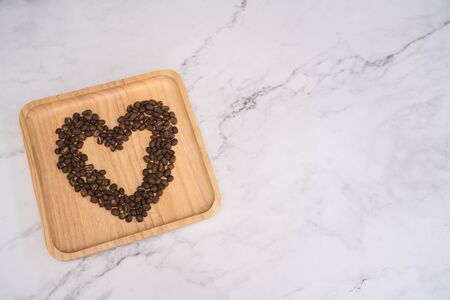 Coffee bean on valentine dayの写真素材