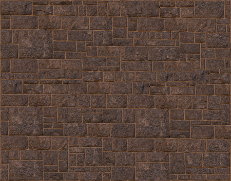 textured natural stone foundation laid in dark brown patternの写真素材