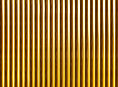 golden pipe pattern backdrop bright.Dimensional picture endless vertical rowsの写真素材