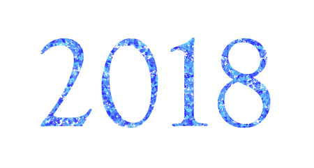 festive inscription 2018 two thousand and eighteen with a vegetable print dark blue figures of the next yearの写真素材