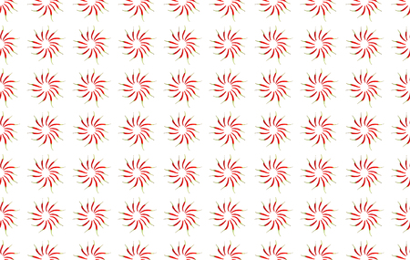 chili pepper pattern stacked in a circle infinite spice pattern backgroundの写真素材
