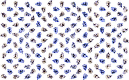 mix brown blue cone many copies set white base natural pattern background festive backdrop
