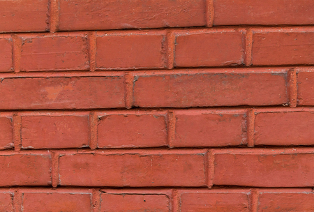 pattern brick wall rectangular stone painted red terracotta color element of the historic wall urban design baseの写真素材