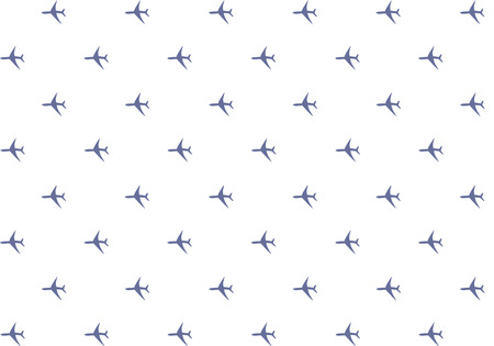 silhouette pattern airplane dark blue on white background endless series repetition of icons base designの写真素材