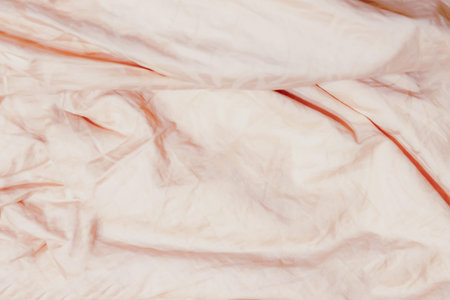 fabric natural cotton peach orange wave background wave textureの写真素材