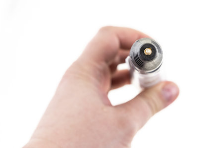 3d pen in hand on an isolated background focus on the end
