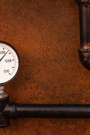 pressure gauge measurement part copy space engineering background base rusty iron copy spaceの写真素材