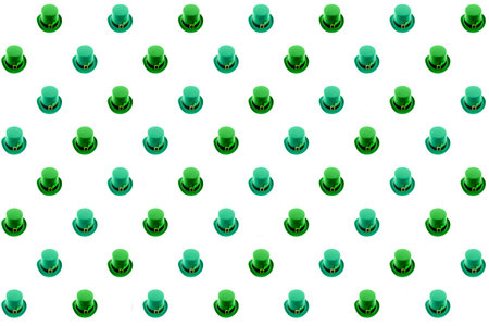 festive pattern st patricks day green bowler hat on an isolated white background