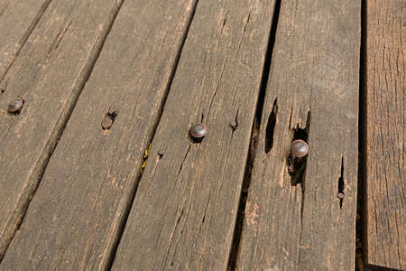 old wooden floor from broken boards weathered verticalの写真素材