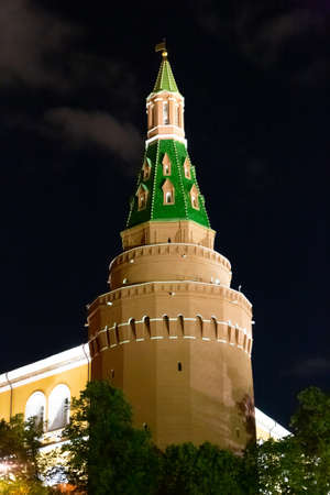 Moscow Russian Federation September 28, 2018. Moskvoretskaya (Beklemishevskaya) Kremlin tower on the Red Square of Moscowのeditorial素材