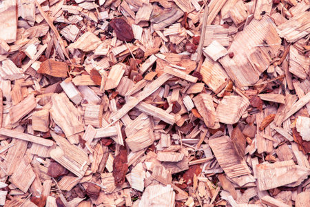 brown wood chips background natural garden fertilizer