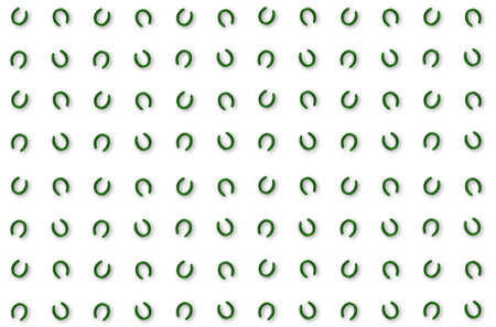 horseshoe green symbol of good luck st patrick's day on isolated backgroundの写真素材