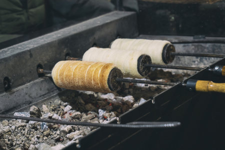 trdelnik traditional pastries from Prague,の写真素材